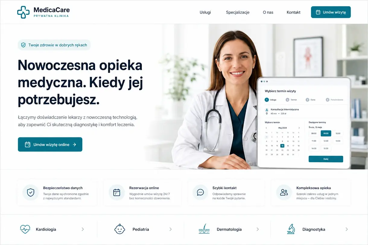 Projekt strony dla gabinetu medycznego